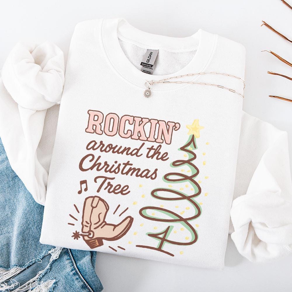Rockin’ Around The Christmas Tree PNG, Western Christmas Tree PNG - 300