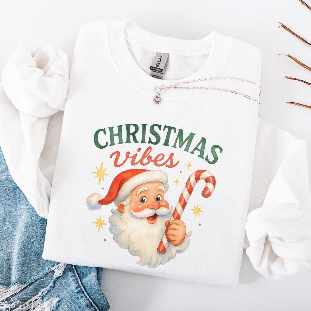 Christmas Vibes PNG, Vintage Santa Claus PNG - 300 DPI Design for T-Shirt