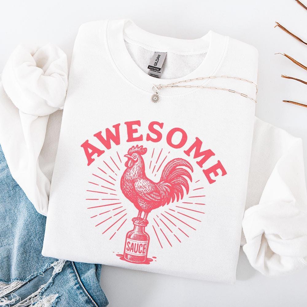 Awesome Sauce PNG, Retro Rooster Shirt - 300 DPI Design for T-Shirt