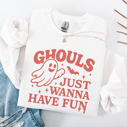 Ghouls Just Wanna Have Fun PNG, Retro Halloween PNG - 300 DPI Design for