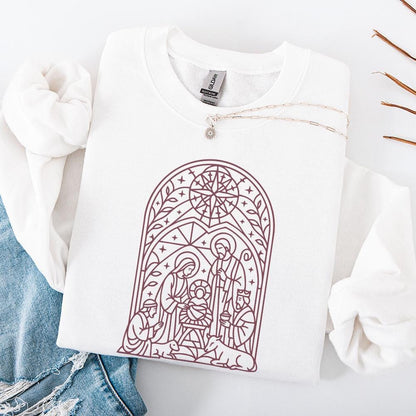 Nativity Scene Clipart PNG, Holy Family Icon Digital Download - 300 DPI