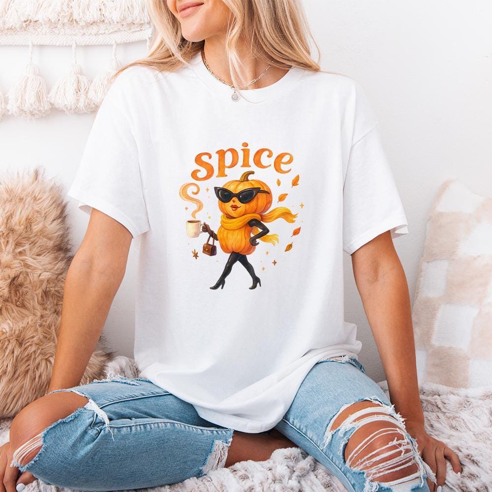 Spice Pumpkin Fall PNG, Pumpkin Lady Coffee PNG - 300 DPI Design for