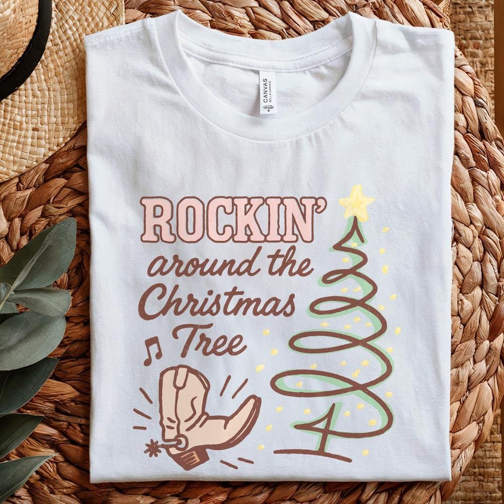 Rockin’ Around The Christmas Tree PNG, Western Christmas Tree PNG - 300