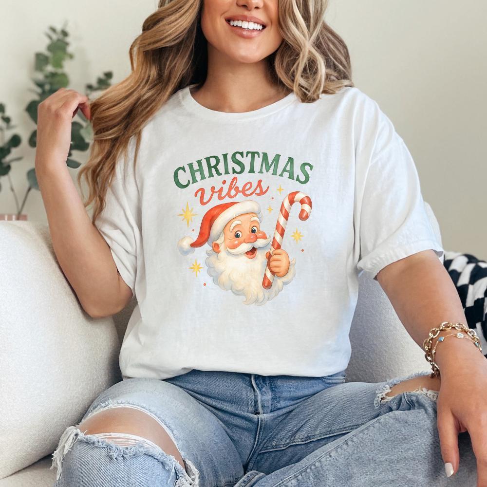 Christmas Vibes PNG, Vintage Santa Claus PNG - 300 DPI Design for T-Shirt