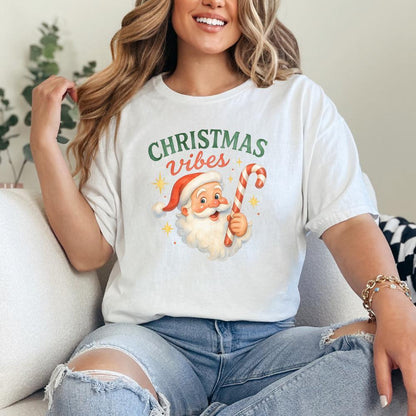Christmas Vibes PNG, Vintage Santa Claus PNG - 300 DPI Design for T-Shirt