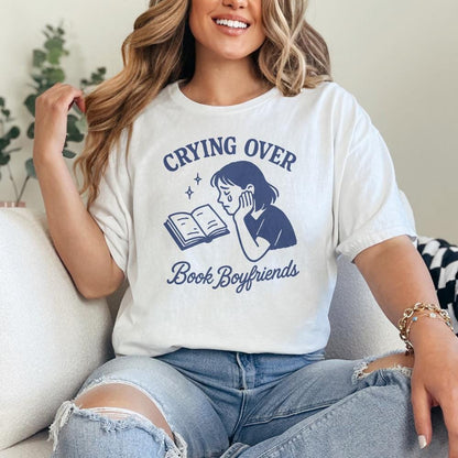 Crying Over Book Boyfriends PNG, Book Lover png - 300 DPI Design for
