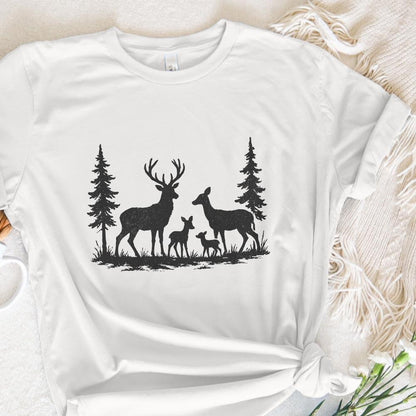 Deer Family PNG, Woodland Forest Nature PNG - 300 DPI Design for T-Shirt