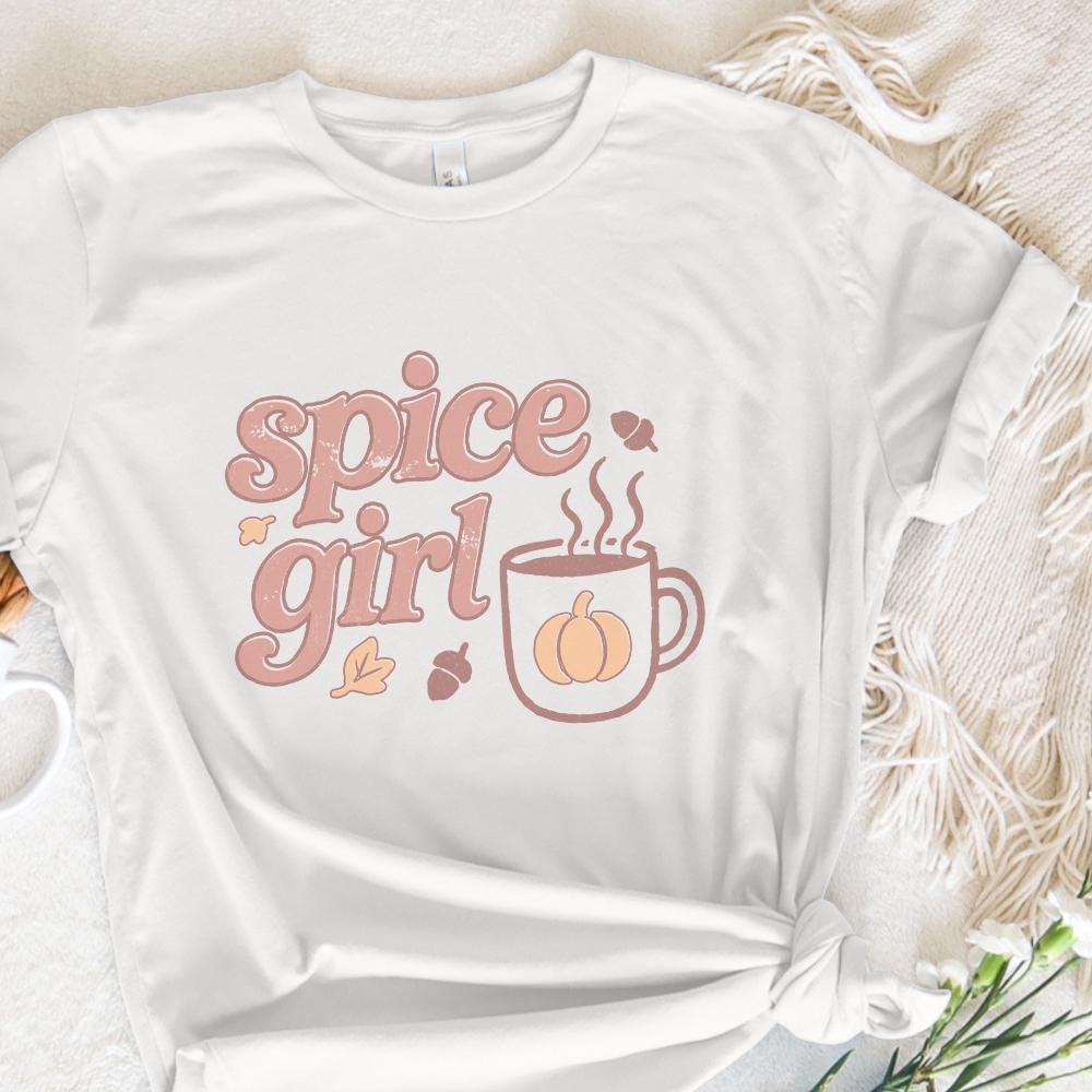 Spice Girl PNG Fall Pumpkin Coffee Mug PNG Autumn Acorn Leaves Cute