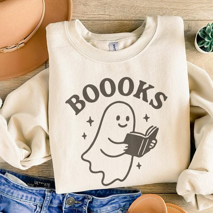 Boooks PNG, Cute Reading Ghost Clipart - 300 DPI Design for T-Shirt