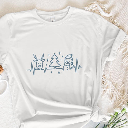 Retro Christmas PNG, Minimalist Christmas Line Art with Reindeer - 300