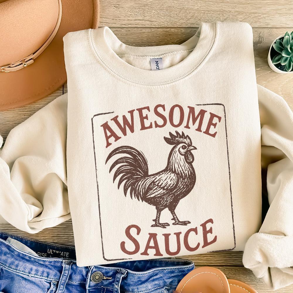 Awesome Sauce Rooster PNG, Funny Farm Animal PNG - 300 DPI Design for
