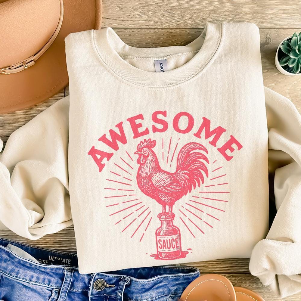 Awesome Sauce PNG, Retro Rooster Shirt - 300 DPI Design for T-Shirt