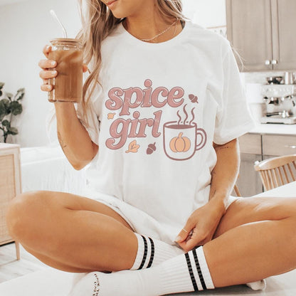 Spice Girl PNG Fall Pumpkin Coffee Mug PNG Autumn Acorn Leaves Cute