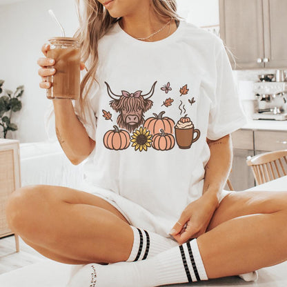 Highland Cow PNG, Fall PNG - 300 DPI Design for T-Shirt