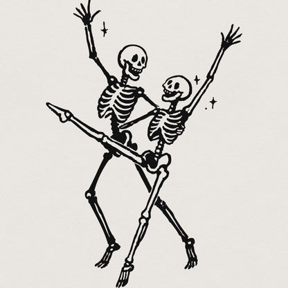 Dancing Skeletons PNG, Halloween Skeleton - 300 DPI Design for T-Shirt