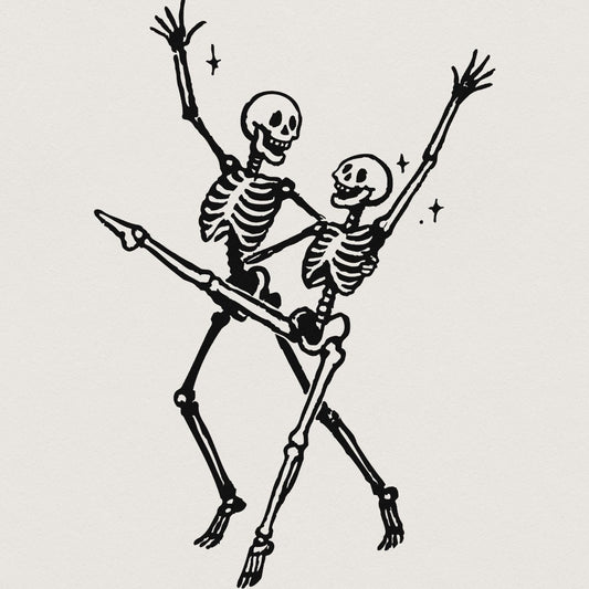 Dancing Skeletons PNG, Halloween Skeleton - 300 DPI Design for T-Shirt