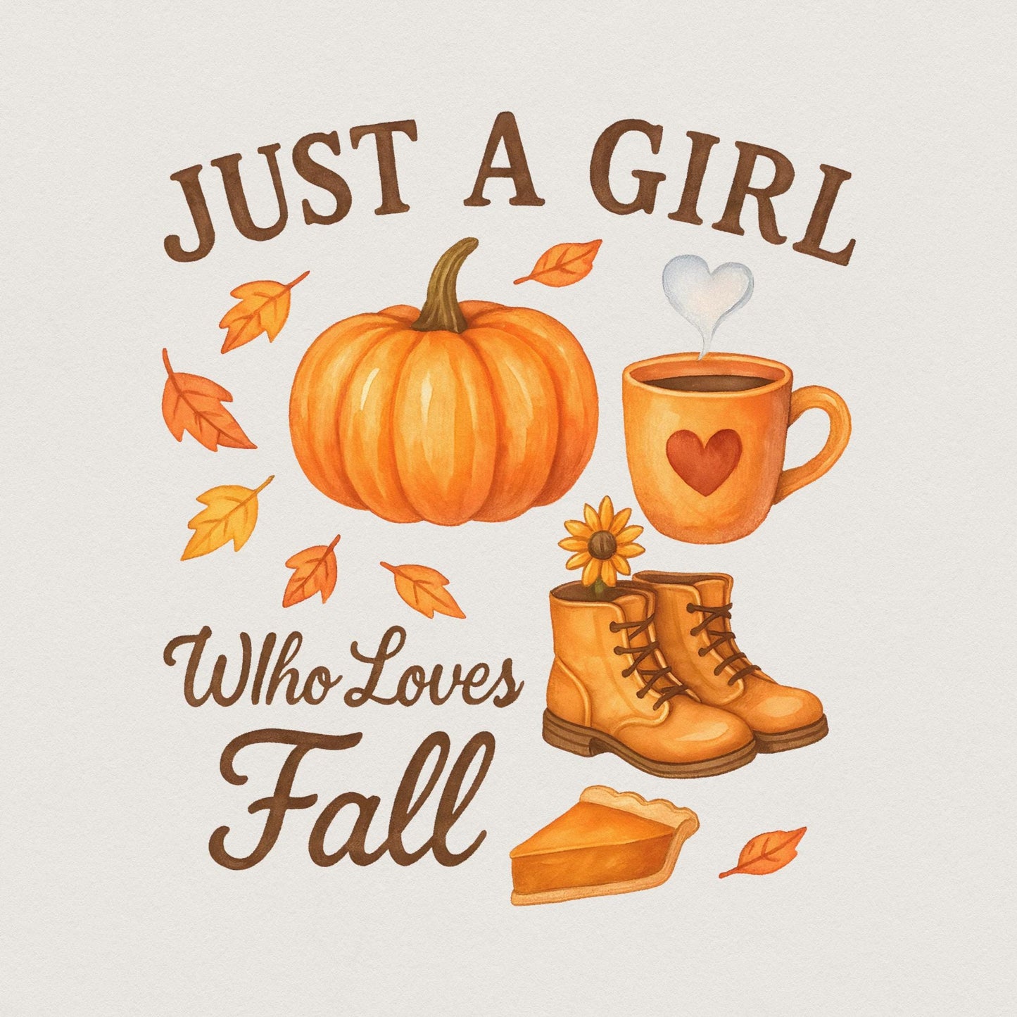 Just A Girl Who Loves Fall PNG, Pumpkin Autumn PNG - 300 DPI Design for