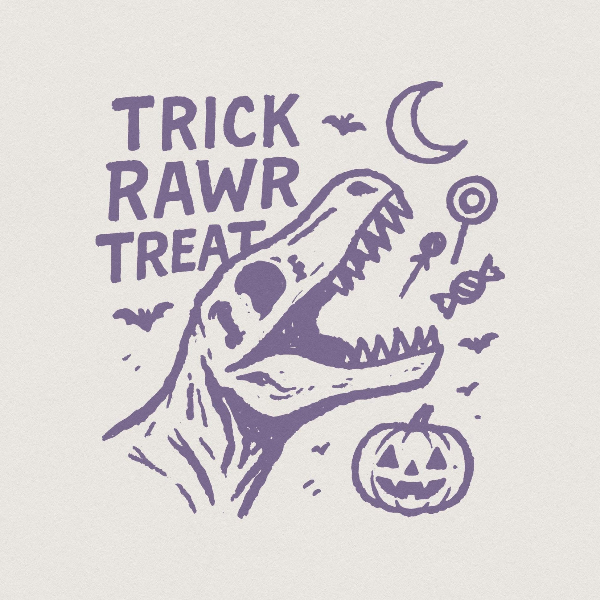 Trick Rawr Treat Dinosaur PNG, Cute Halloween Candy Shirt - 300 DPI