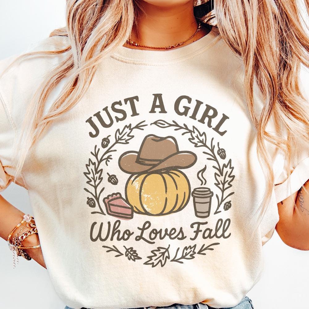 Just A Girl Who Loves Fall PNG, Pumpkin Coffee Autumn PNG - 300 DPI