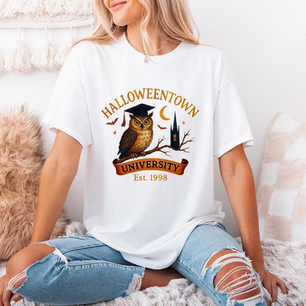Halloweentown University Est. 1998 PNG, Owl Graduation Spooky Halloween