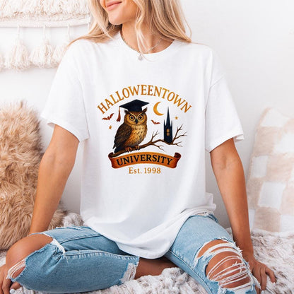 Halloweentown University Est. 1998 PNG, Owl Graduation Spooky Halloween