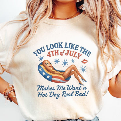 Funny 4th of July png, Cute Hot Dog png - 300 DPI Design for T-Shirt