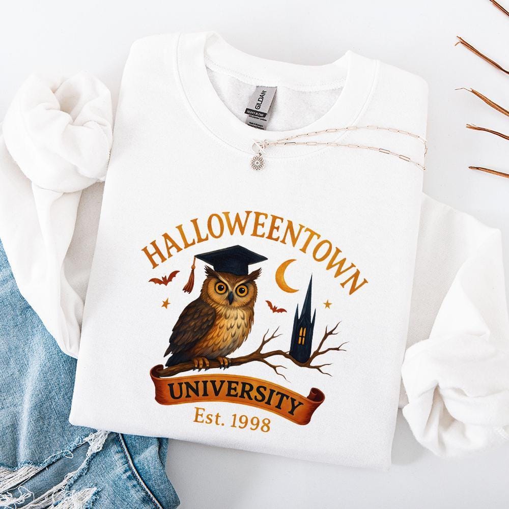 Halloweentown University Est. 1998 PNG, Owl Graduation Spooky Halloween