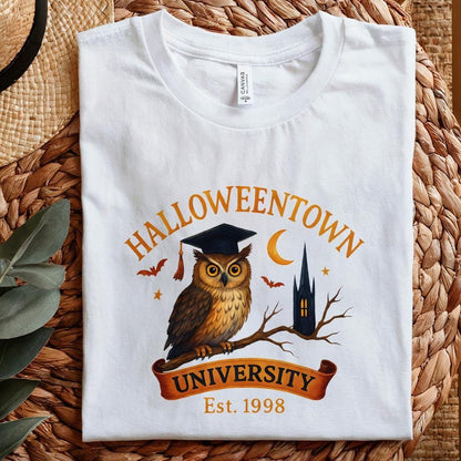 Halloweentown University Est. 1998 PNG, Owl Graduation Spooky Halloween