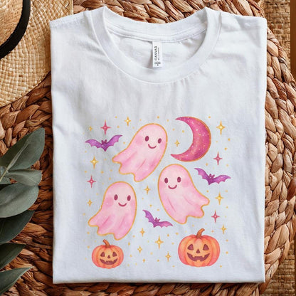 Pastel Cute Ghost PNG, Pumpkin PNG - 300 DPI Design for T-Shirt