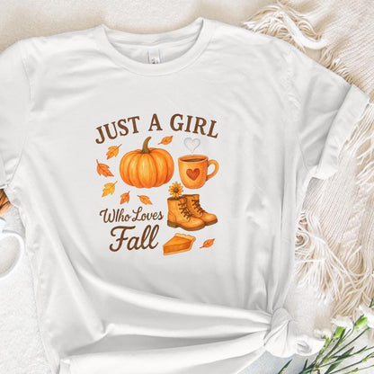 Just A Girl Who Loves Fall PNG, Pumpkin Autumn PNG - 300 DPI Design for
