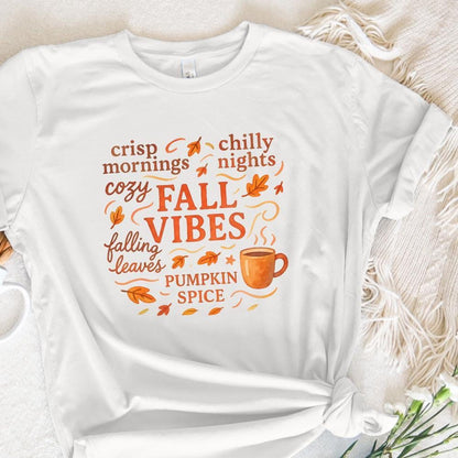 Crisp Mornings Chilly Nights Cozy Fall Vibes PNG, Pumpkin Spice Autumn