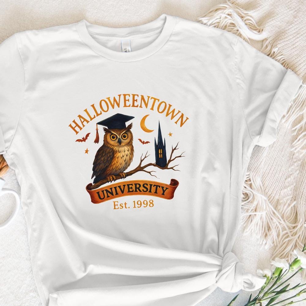 Halloweentown University Est. 1998 PNG, Owl Graduation Spooky Halloween