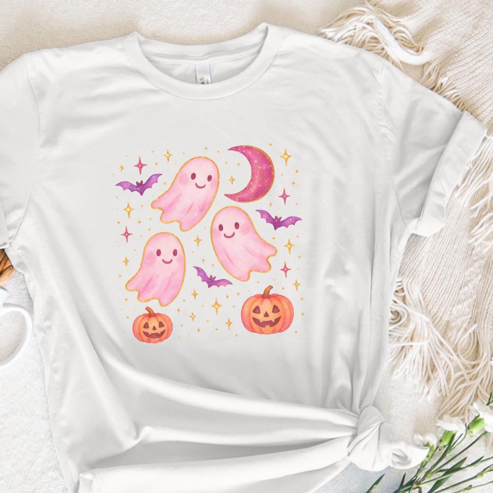 Pastel Cute Ghost PNG, Pumpkin PNG - 300 DPI Design for T-Shirt