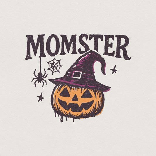 Momster Halloween PNG, Funny Mom Witch Pumpkin PNG Design - 300 DPI