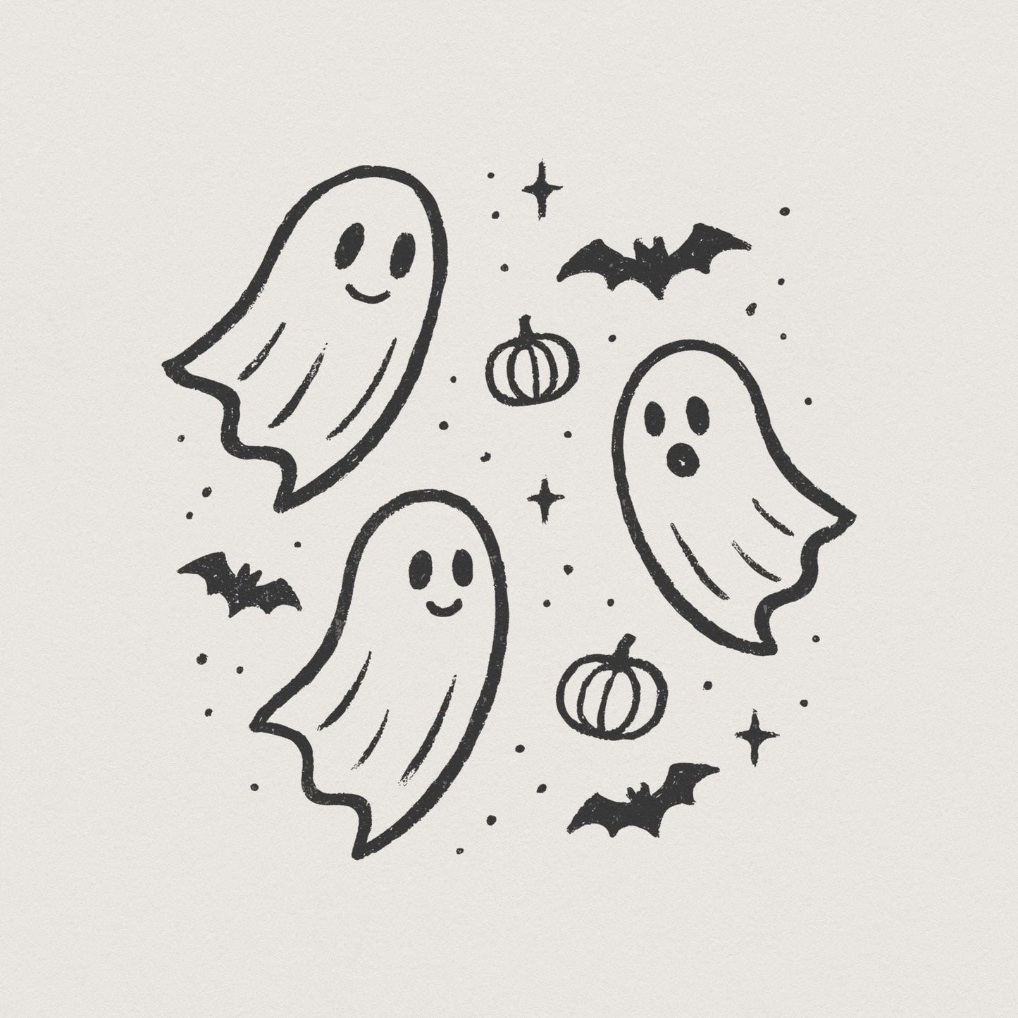 Cute Ghosts PNG, Halloween Ghost Clipart - 300 DPI Design for T-Shirt