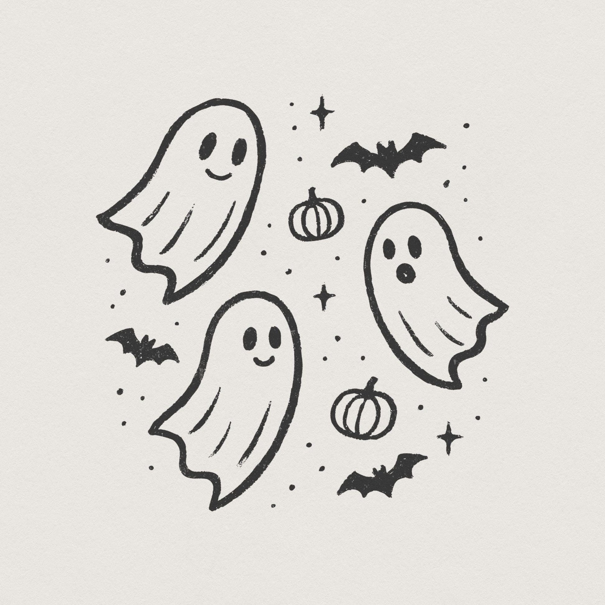 Cute Ghosts PNG, Halloween Ghost Clipart - 300 DPI Design for T-Shirt