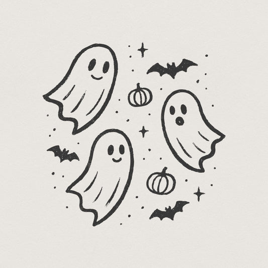 Cute Ghosts PNG, Halloween Ghost Clipart - 300 DPI Design for T-Shirt