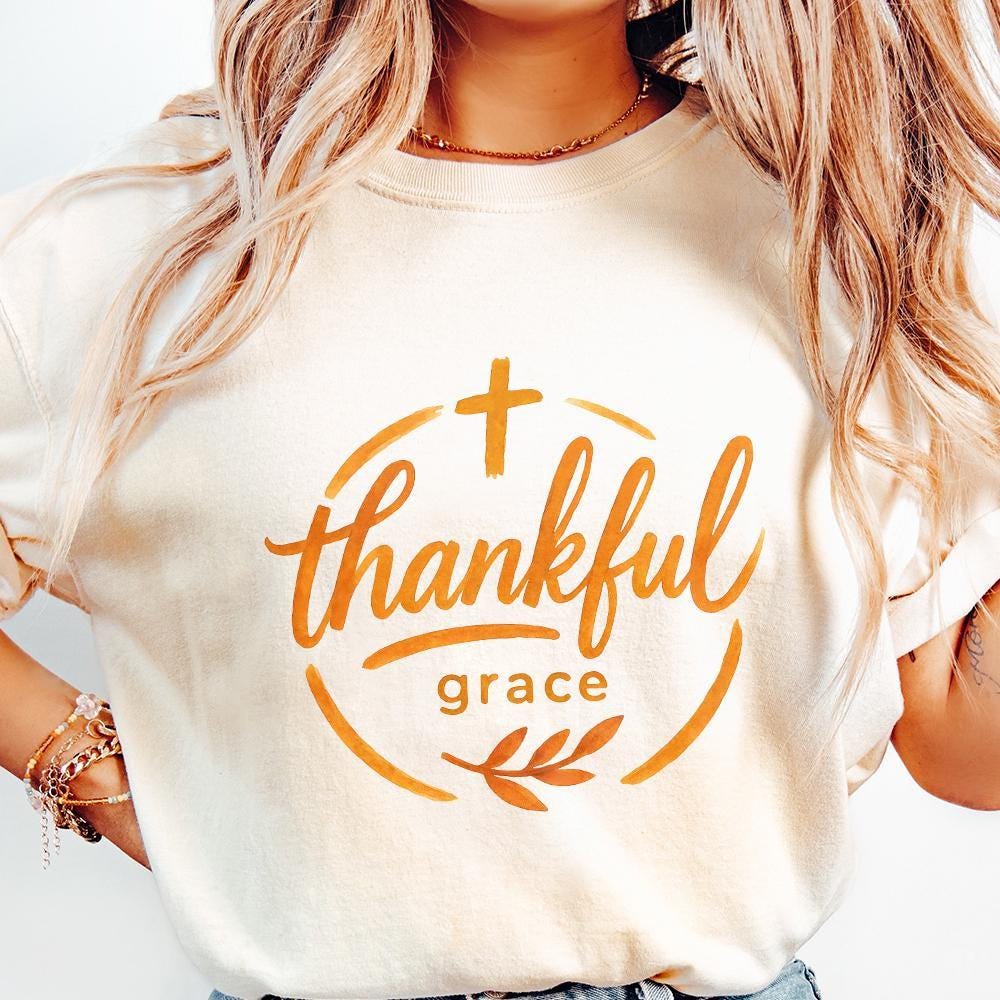 Thankful Grace PNG, Thanksgiving Shirt PNG - 300 DPI Design for T-Shirt