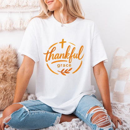Thankful Grace PNG, Thanksgiving Shirt PNG - 300 DPI Design for T-Shirt