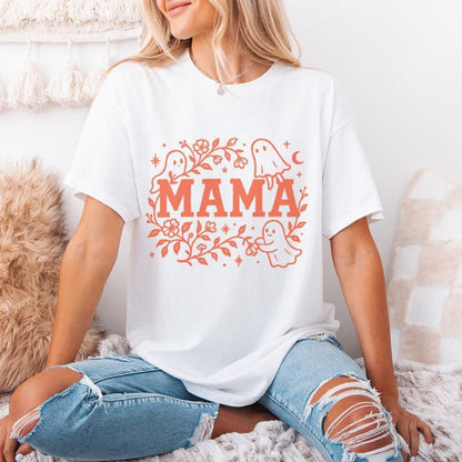 Mama Ghost PNG, Cute Halloween Mama Shirt PNG - 300 DPI Design for T-Shirt