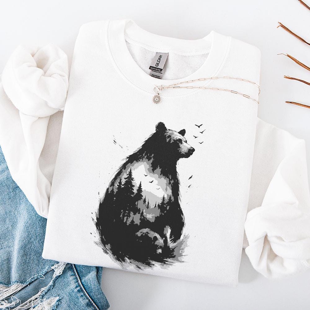 Bear Forest Wilderness PNG, Wildlife Nature Bear PNG - 300 DPI Design for