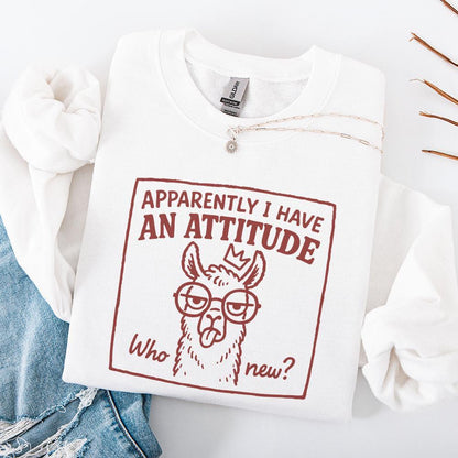 Apparently I Have An Attitude Llama PNG, Funny Attitude Llama Shirt - 300