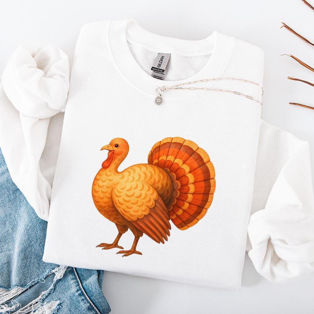 Thanksgiving Turkey PNG, Fall Harvest Turkey Art - 300 DPI Design for