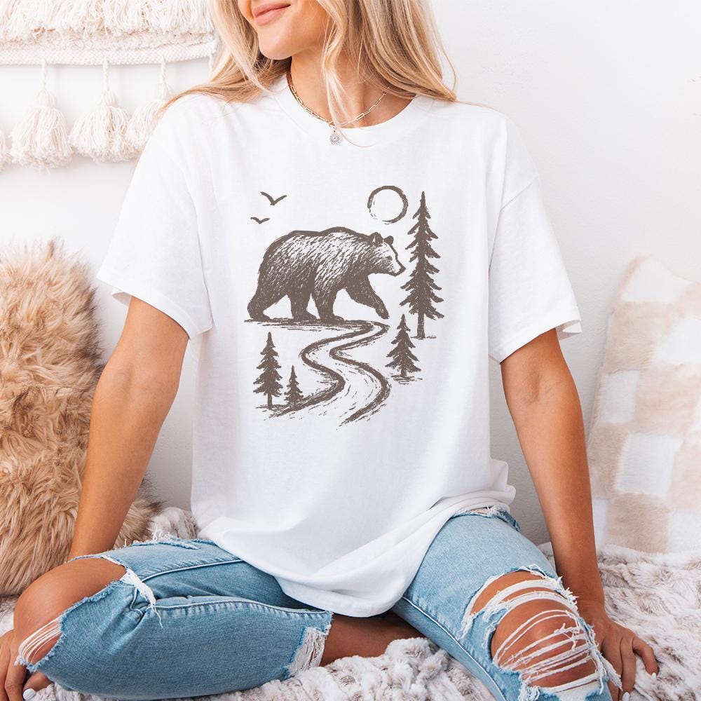 Bear In Forest Path PNG, Wilderness Animal PNG Download - 300 DPI Design