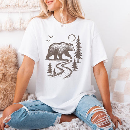 Bear In Forest Path PNG, Wilderness Animal PNG Download - 300 DPI Design