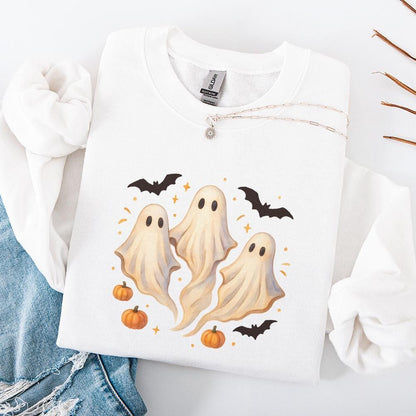 Cute Watercolor Ghosts PNG, Halloween PNG - 300 DPI Design for T-Shirt