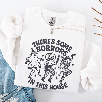 There's Some Horrors In This House Halloween PNG, Funny Halloween Shirt