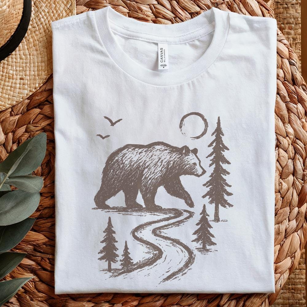Bear In Forest Path PNG, Wilderness Animal PNG Download - 300 DPI Design