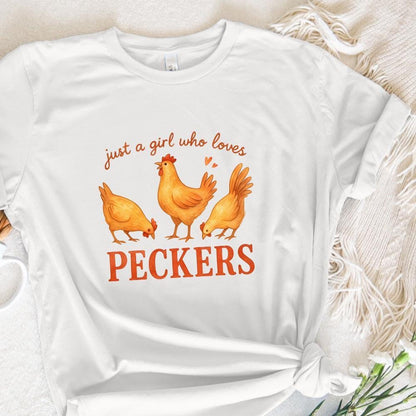 Just A Girl Who Loves Peckers PNG, Cute Chicken PNG - 300 DPI Design for