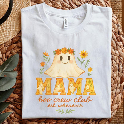 Mama Boo Crew Club PNG, Cute Ghost Mama PNG - 300 DPI Design for T-Shirt